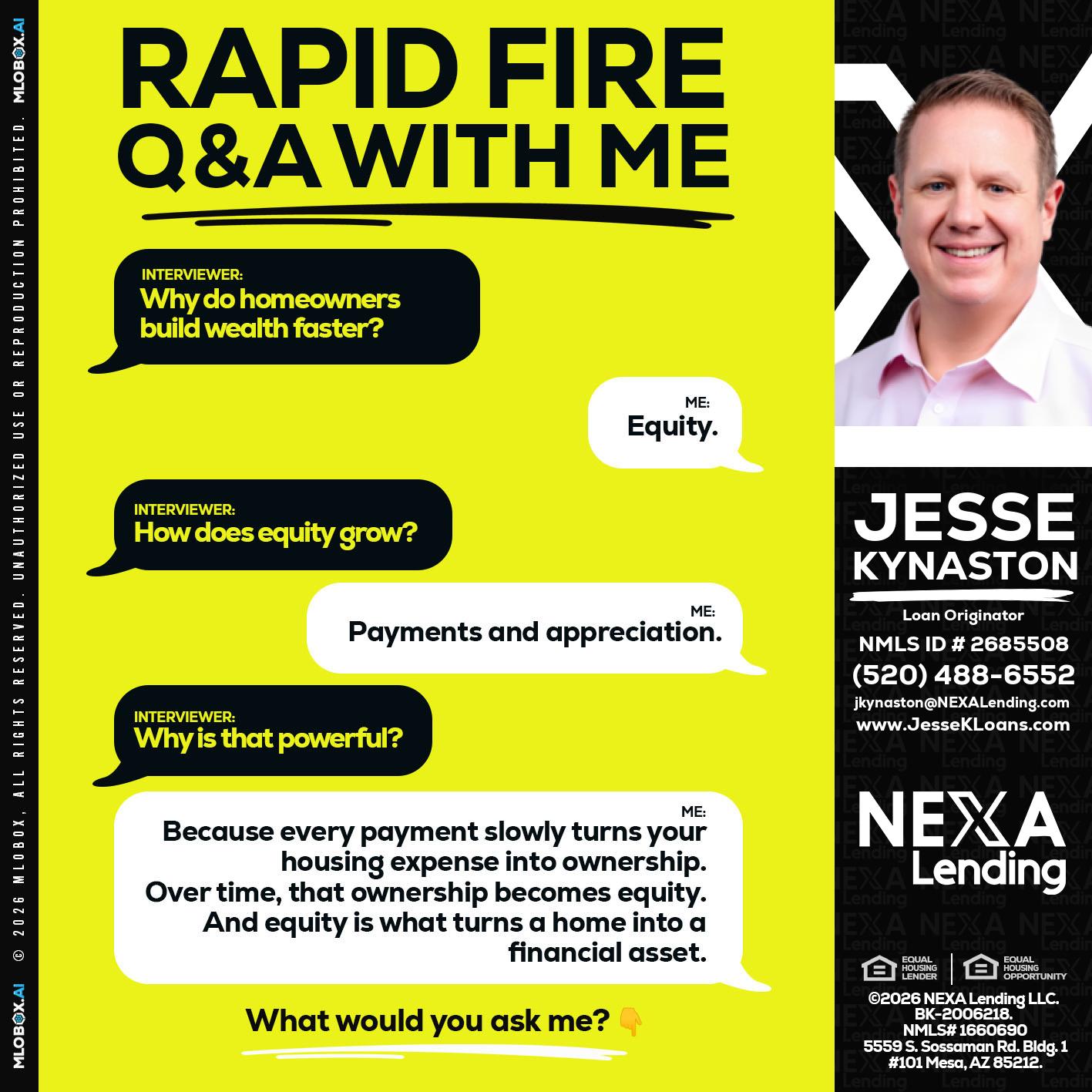 RAPID FIRE Q&A - Jesse Kynaston -Loan Originator