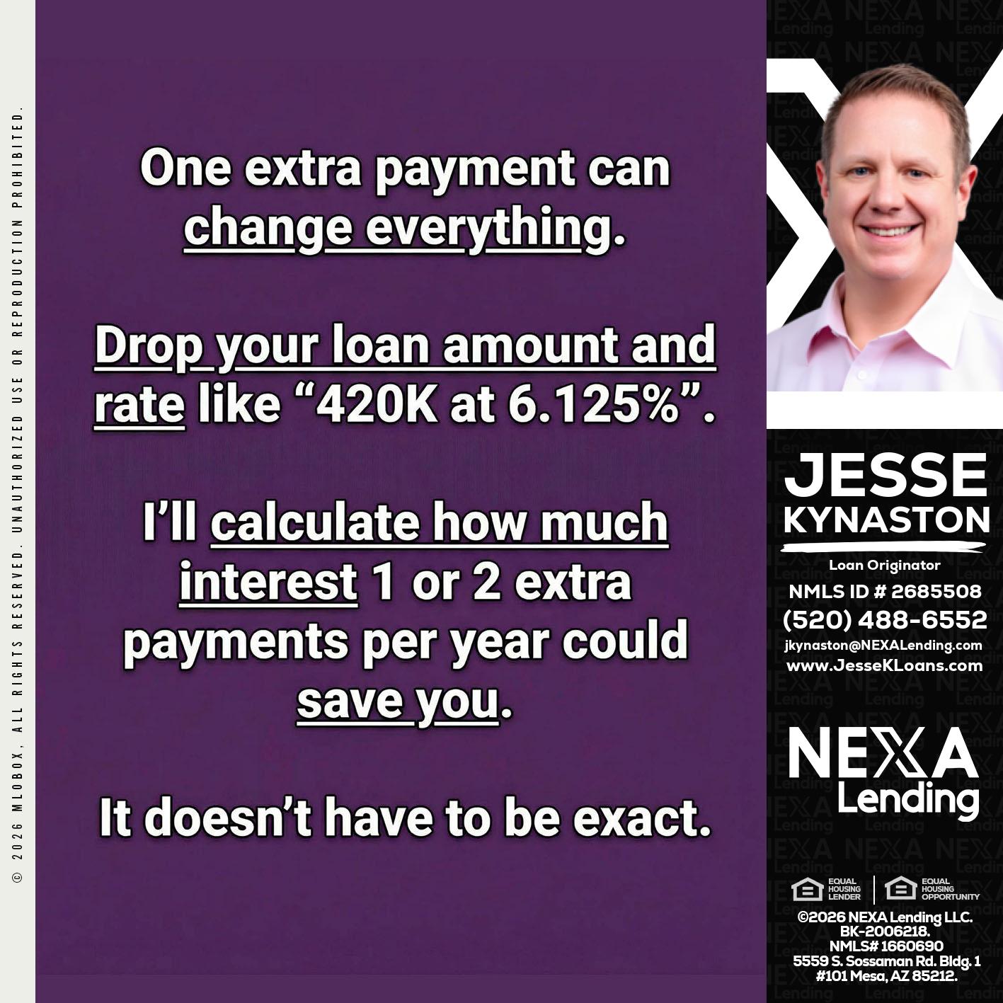 ONE EXTRA - Jesse Kynaston -Loan Originator