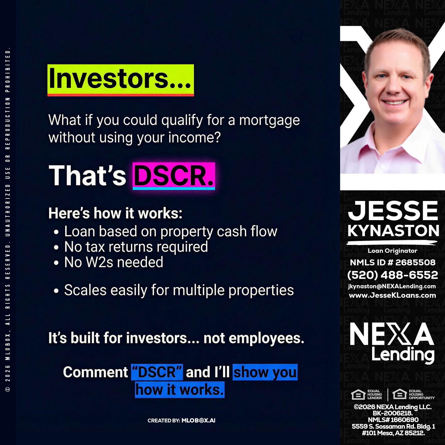 INVESTORS - Jesse Kynaston -Loan Originator