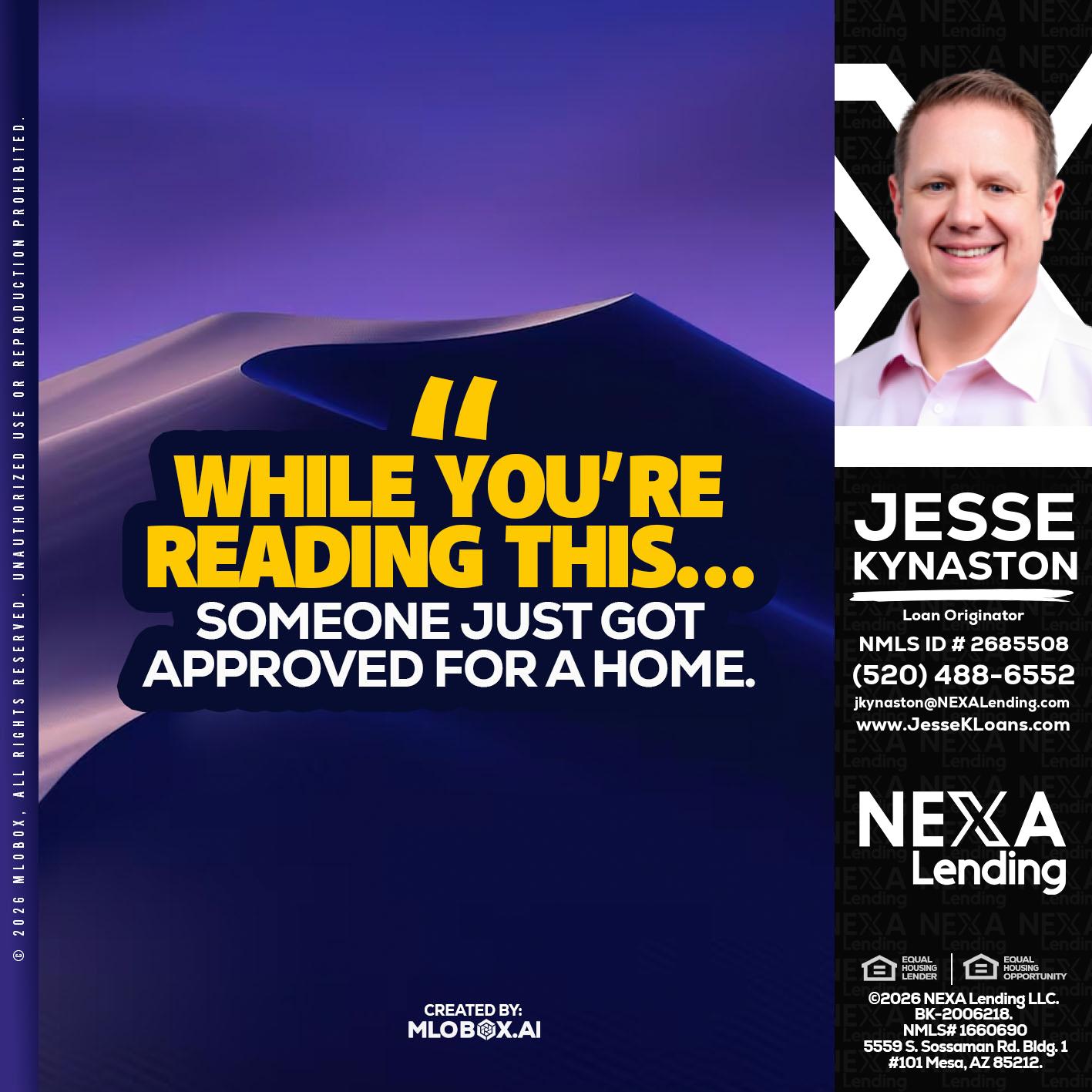 WHILE YOU - Jesse Kynaston -Loan Originator