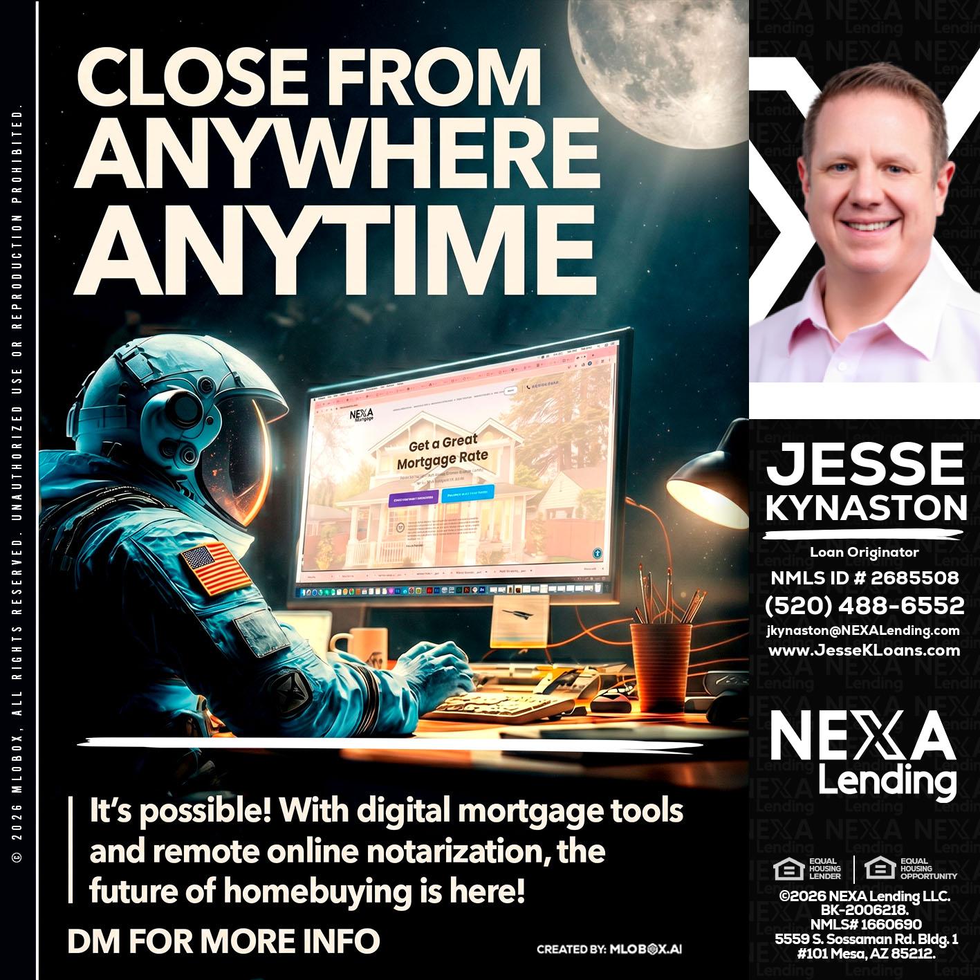 CLOSE FROM - Jesse Kynaston -Loan Originator