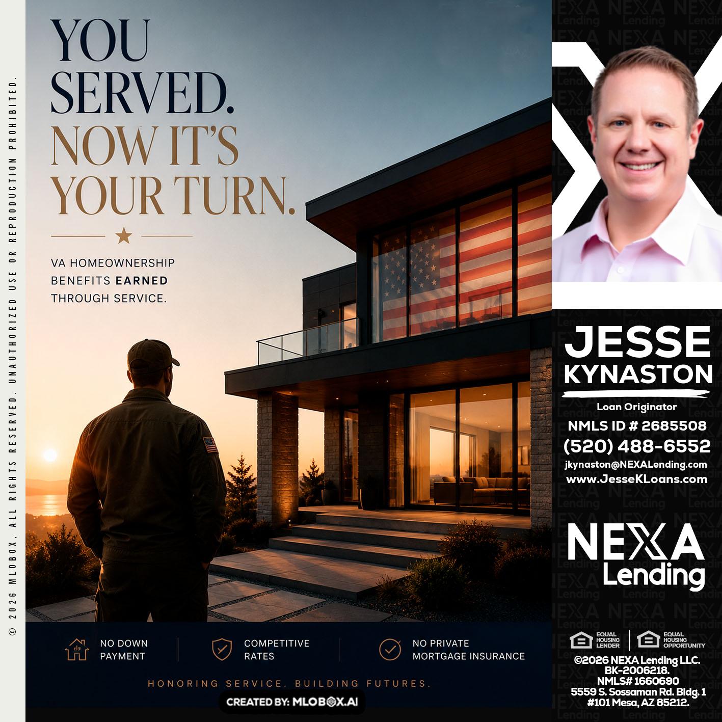 YOU SERVED - Jesse Kynaston -Loan Originator