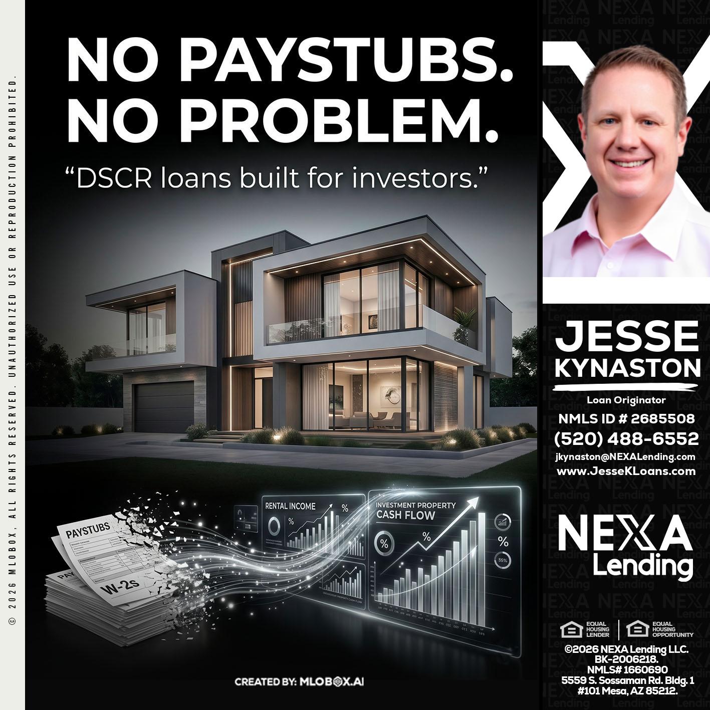 no paystub - Jesse Kynaston -Loan Originator