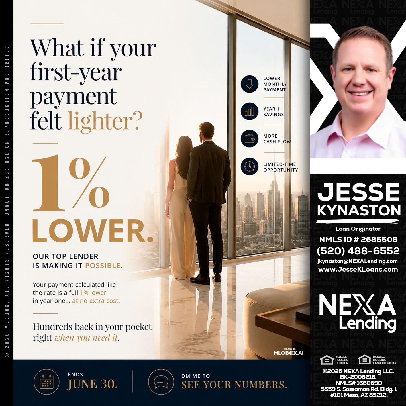 1% lower - Jesse Kynaston -Loan Originator