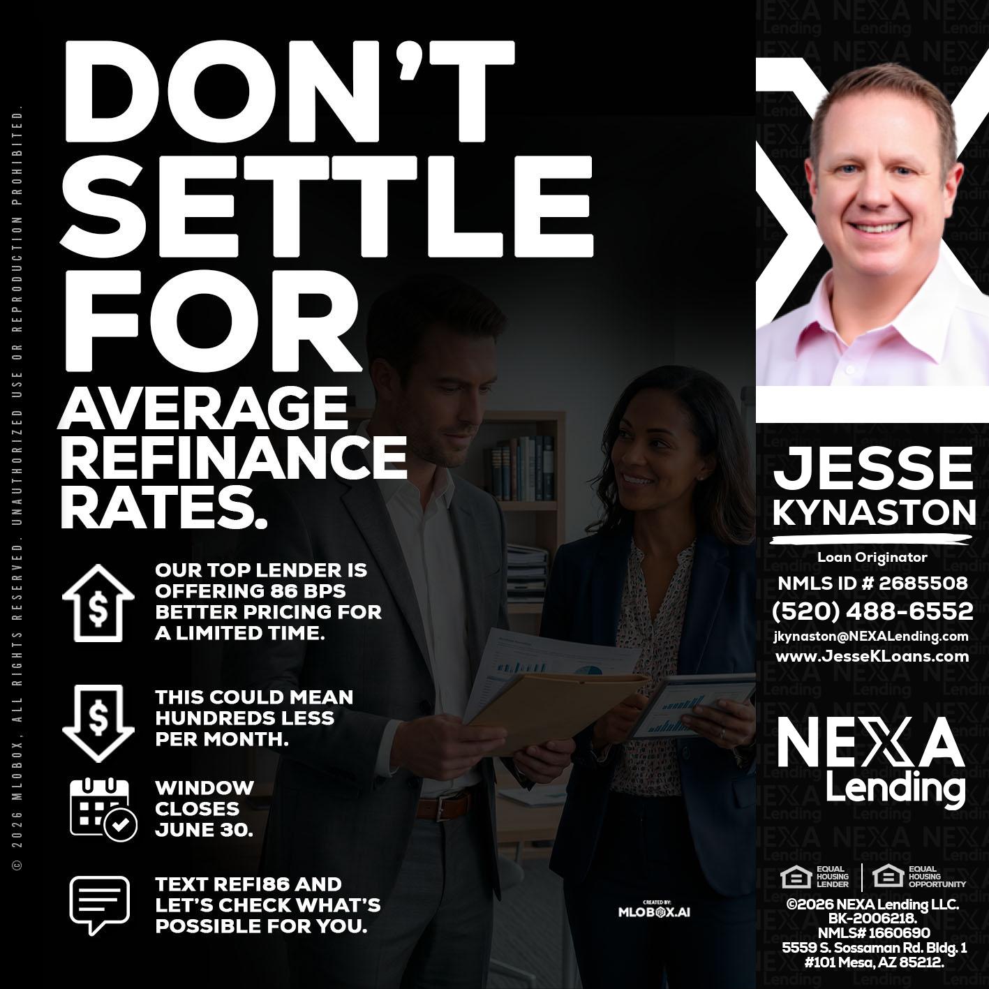dont settle - Jesse Kynaston -Loan Originator