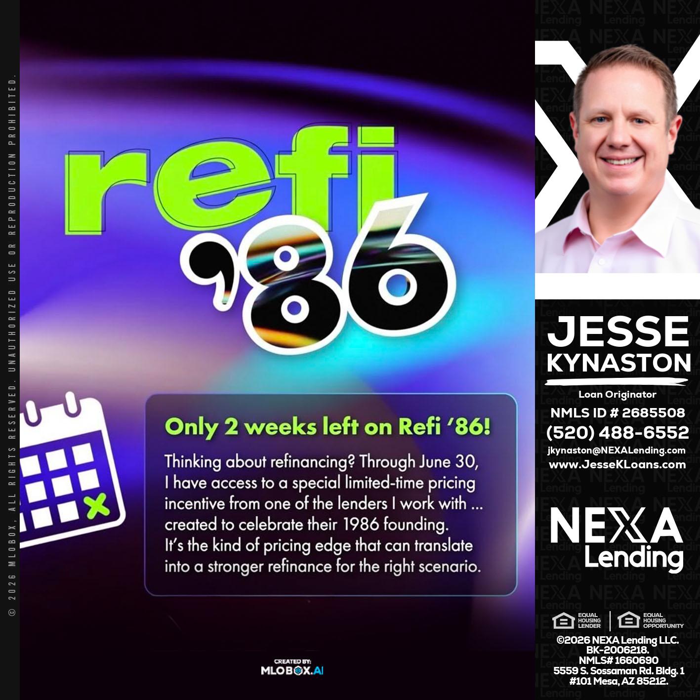 REFI 86 - Jesse Kynaston -Loan Originator