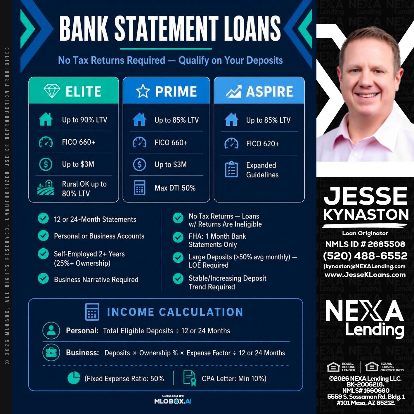 BANK STATEMENT - Jesse Kynaston -Loan Originator