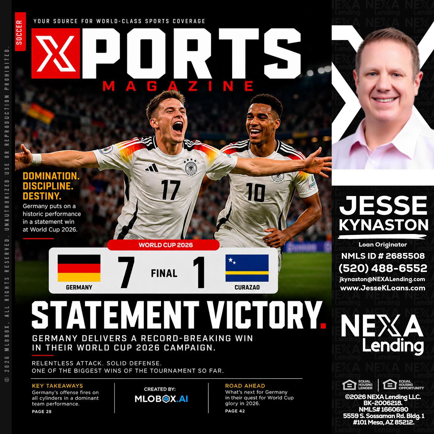 GERMANY VS CURASSAO (7-1) - Jesse Kynaston -Loan Originator