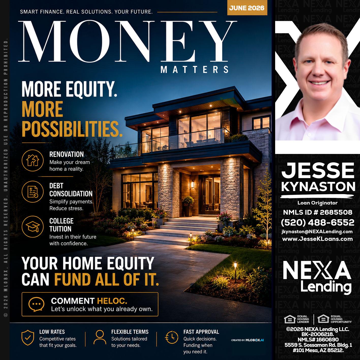 MONEY MATTERS - Jesse Kynaston -Loan Originator