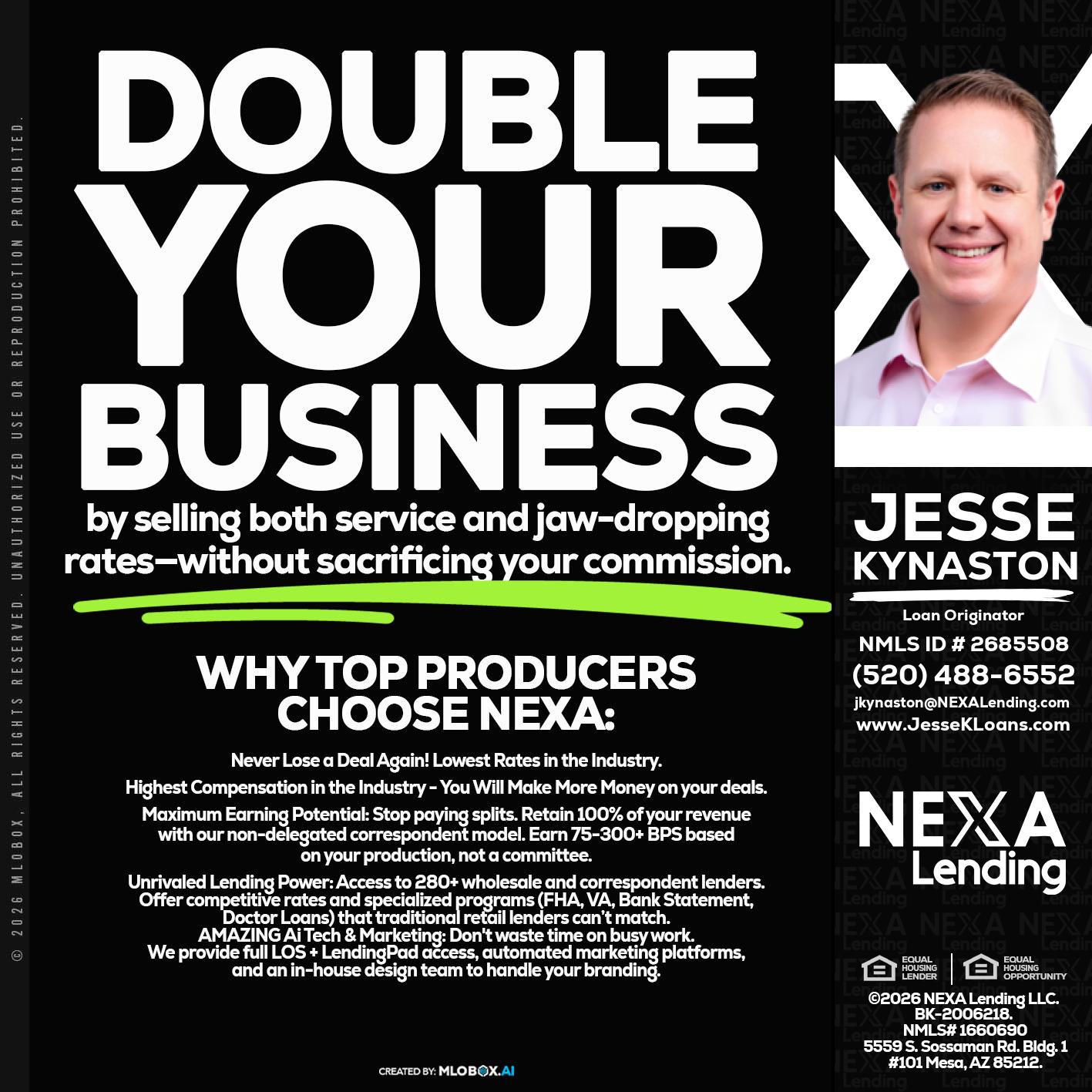 DOUBLE YOUR BUSINESS - Jesse Kynaston -Loan Originator