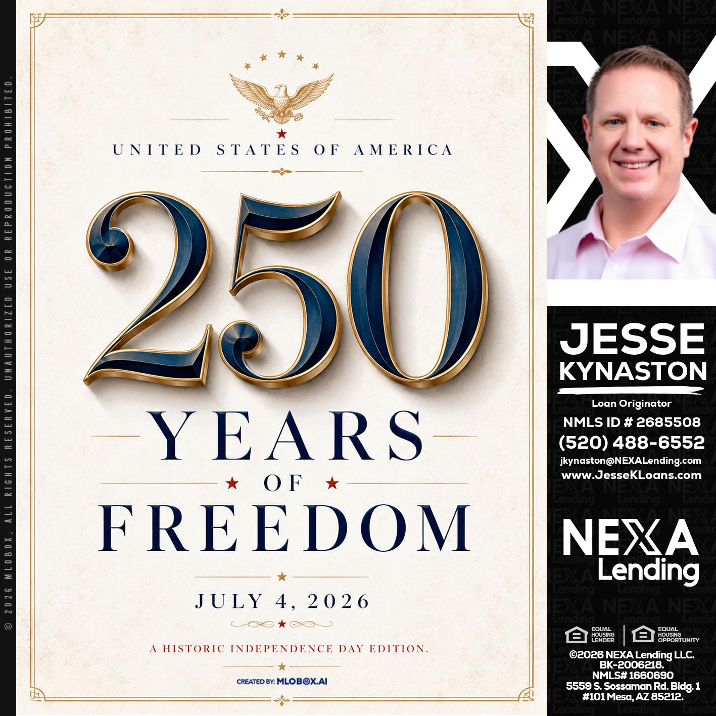 250 YEARS - Jesse Kynaston -Loan Originator