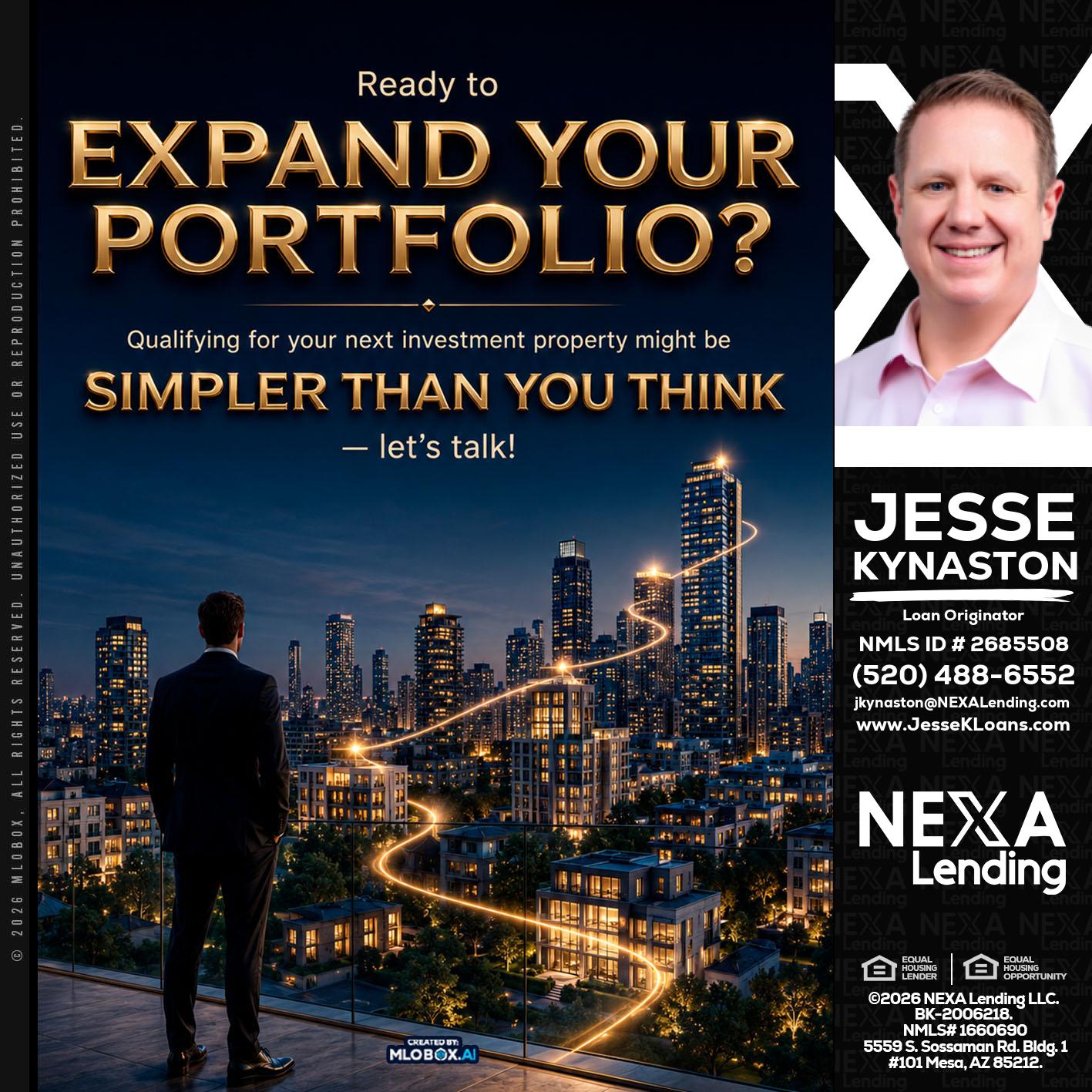 expand you portfolio - Jesse Kynaston -Loan Originator