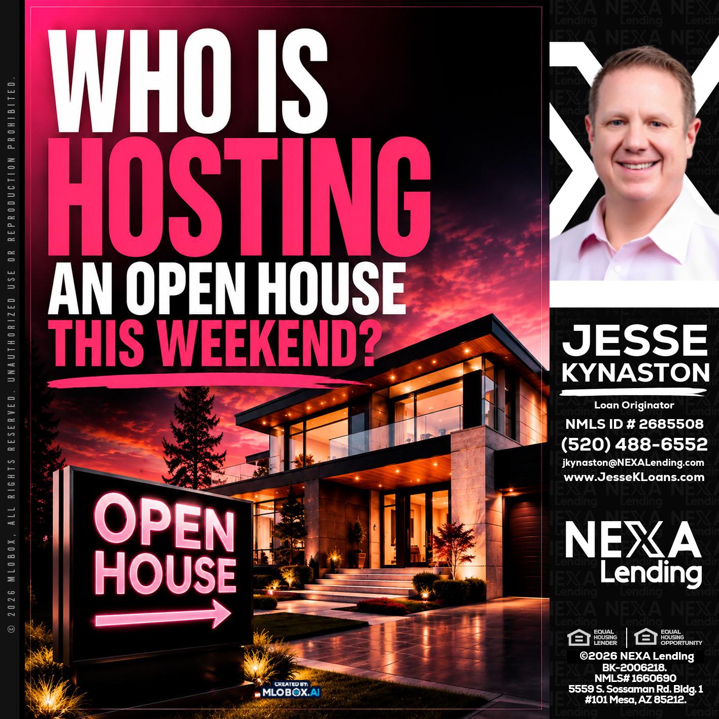 who's is hosting - Jesse Kynaston -Loan Originator
