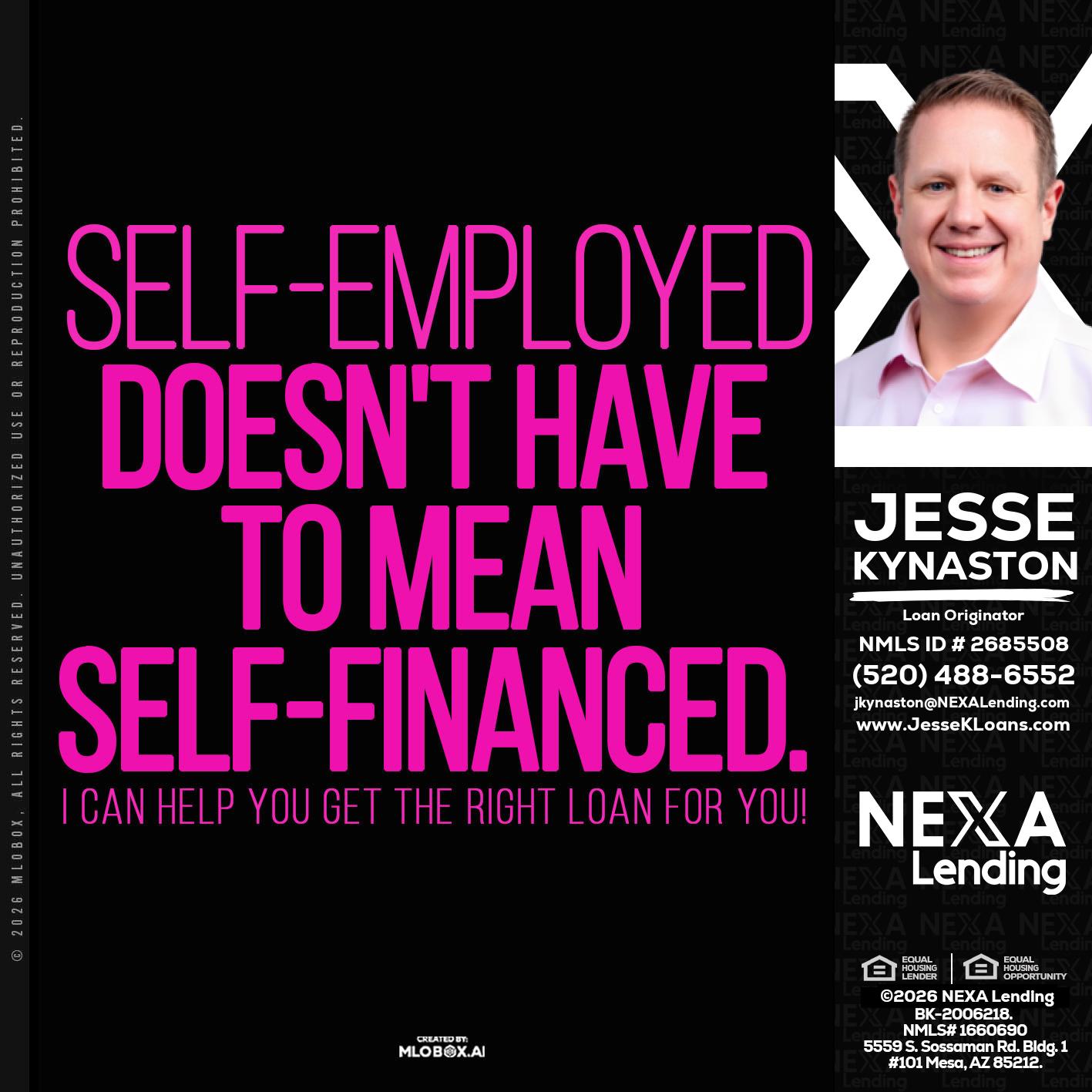 self employed - Jesse Kynaston -Loan Originator