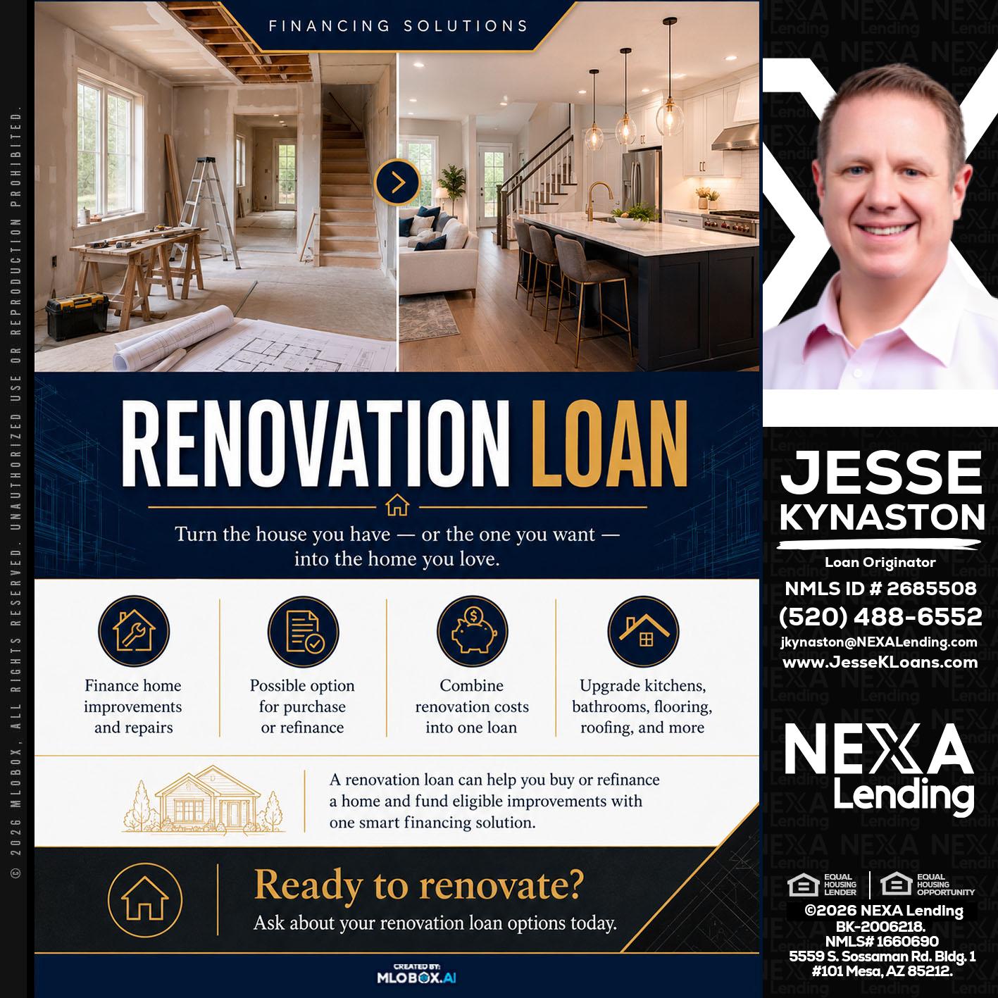 RENOVATION LOAN - Jesse Kynaston -Loan Originator