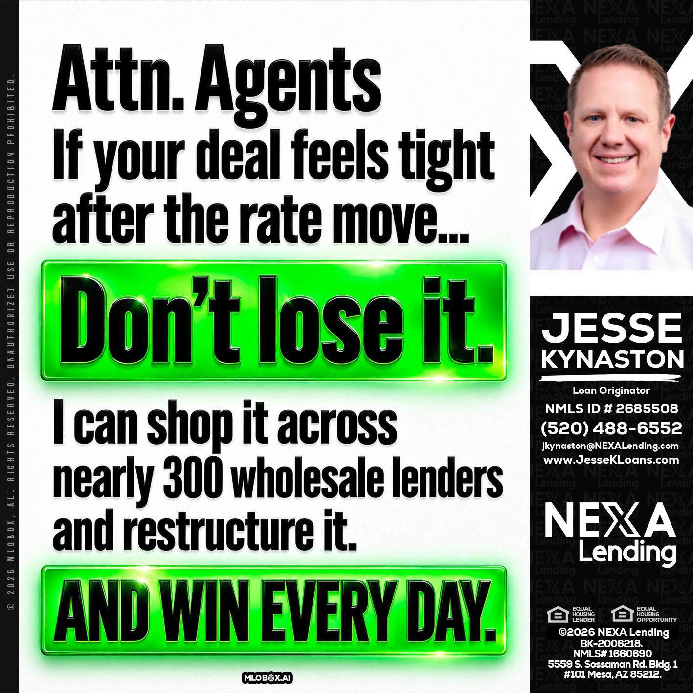 attention agents - Jesse Kynaston -Loan Originator